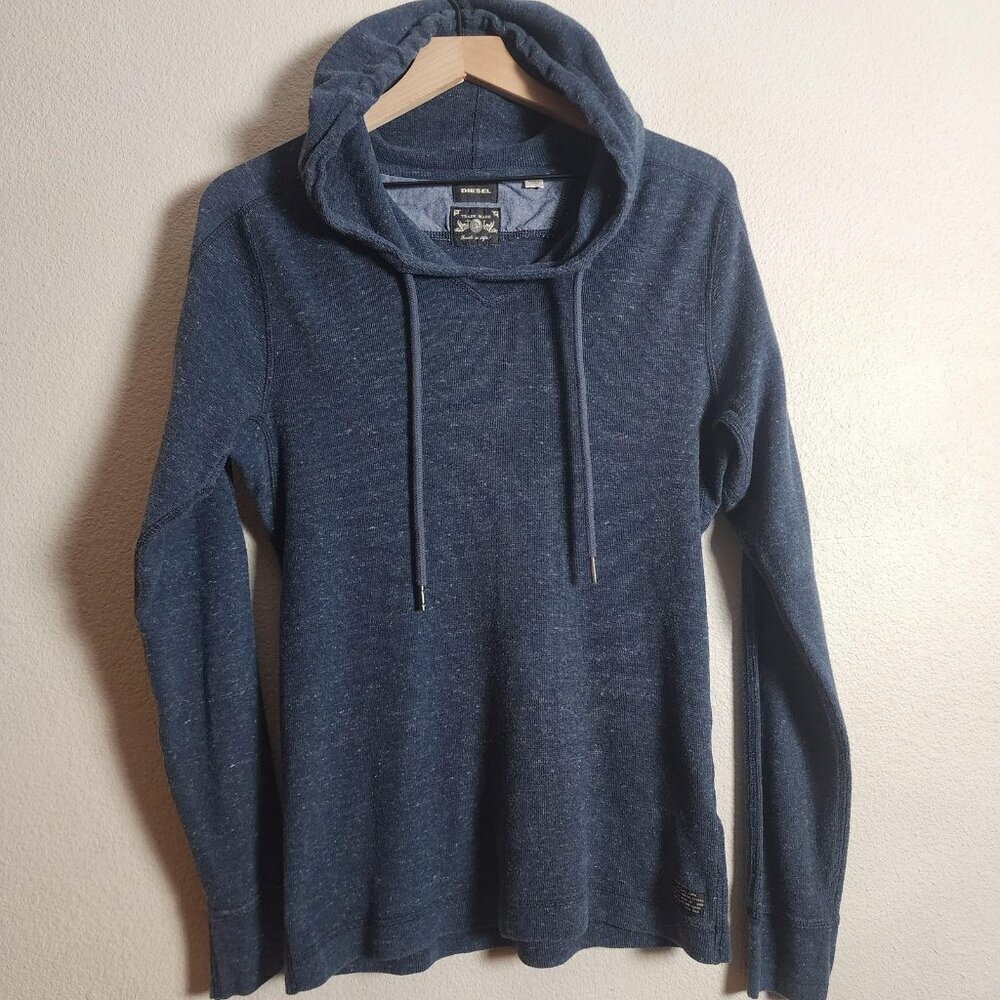 Diesel Hoodie Mens Large Blue Long Sleeve Pullover Sweatshirt Casual Logo